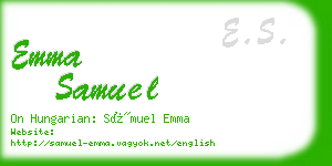 emma samuel business card